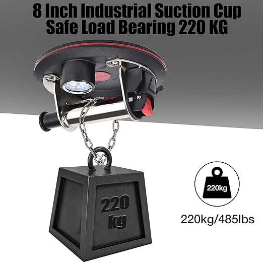 ZANSONG02 Heavy Duty Vacuum Suction Cup Lifter for Glass, Air Conditioner, Washing Machine, Refrigerator with Pressure Gauge(ZANSONG-2-1)