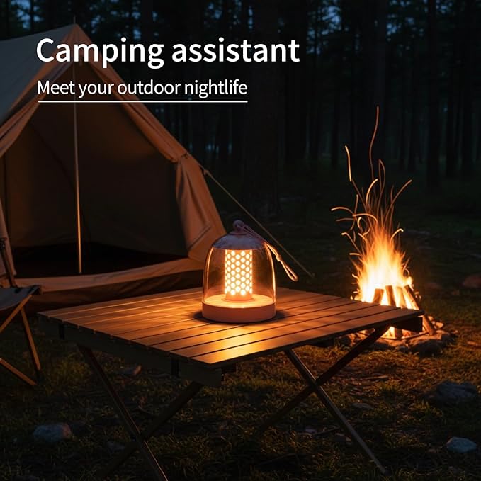 MKLK Camping Lantern, IPX4 Waterproof Touch Control LED Night Light, USB Rechargeable & Long Lasting Battery, Portable Hanging Tent Lamp for Outdoor Camping Hiking Backpacking, Pink