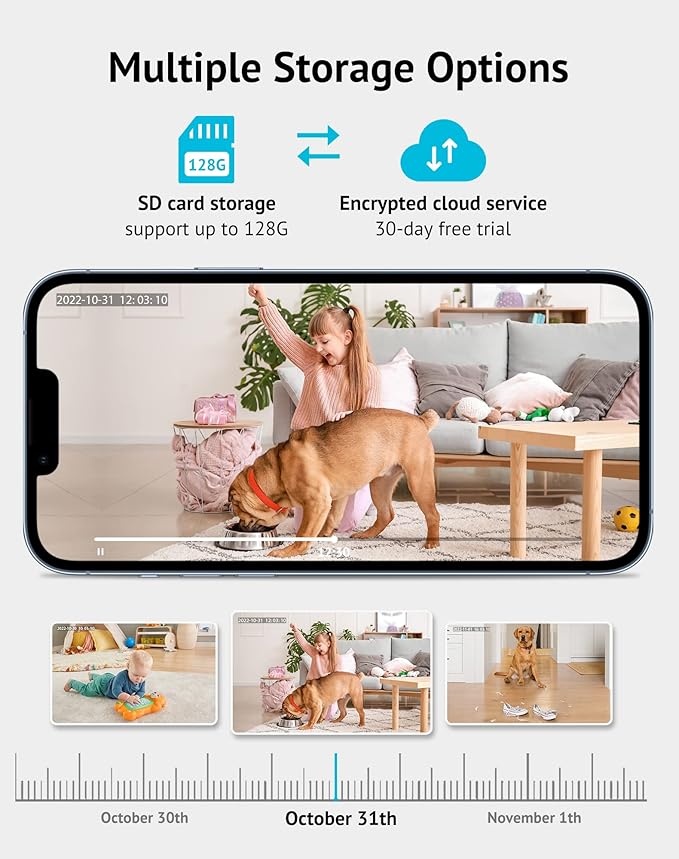 LaView Indoor Security Camera, 1080P Home Security Camera with Sound & Motion Detection, 360° Baby Monitor with Phone App, WIFI Pet Camera,2-Ways Audio, Night Vision,SD&Cloud storage, Works with Alexa