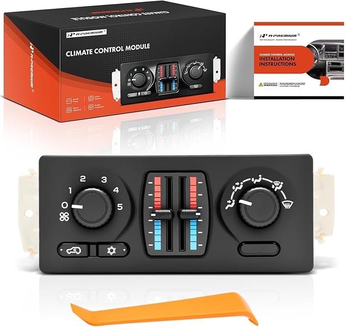 A-Premium Manual Climate Control Module A/C& Heater Control Panel Compatible with Chevrolet, GMC & Cadillac - 2003-2006 Silverado, Sierra, Avalanche, Tahoe, Yukon, Suburban - w/o Rear Window Defogger