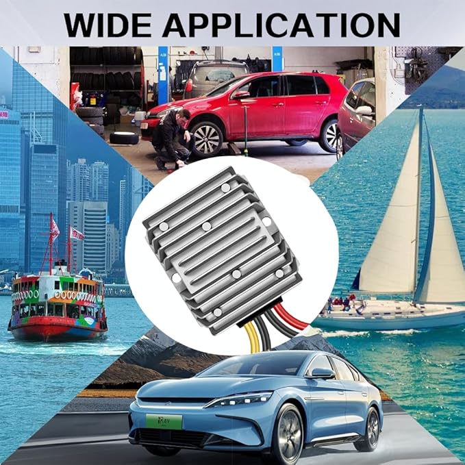 DC 36V/48V Step Down to 24V 20A 480W, DC 36V 48V Buck to 24V Voltage Regulator, IP67 Waterproof Power Supply Module Buck Transformer for Golf Cart Forklifts Car Truck Boat Vehicle