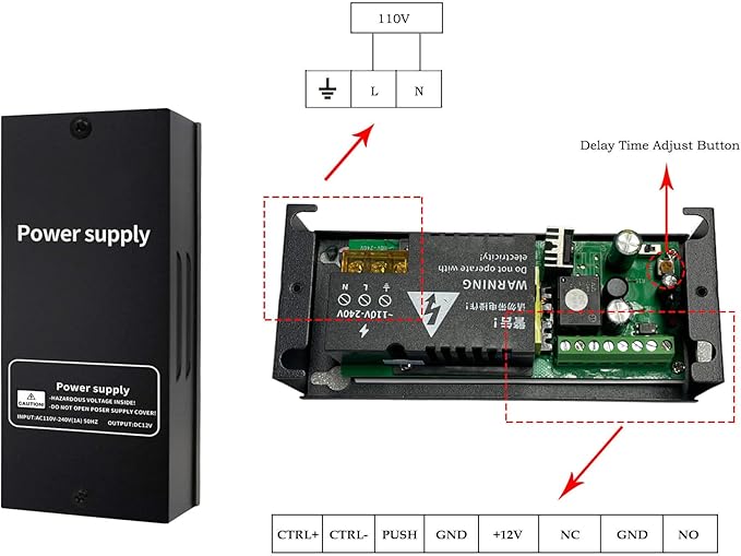 Door Access Control System 1200lbs Magnetic Lock Kit with ZL Bracket 4 Remote Controls Stainless Steel Exit Button