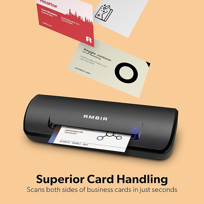 Ambir ImageScan Pro 687-BCS Duplex Card Scanner with AmbirScan Business Card for Windows PC and MAC