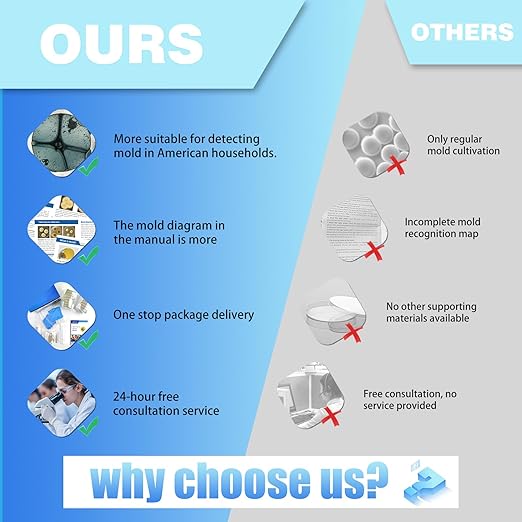 Mold Test Kit for Home,7 Simple Detection Tests,Test HVAC System,Home Surfaces, Indoor Air Quality Testing,DIY Mold Detector for Home,Includes Detailed Mold Identification Guide,Black Mold Testing kit