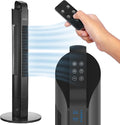 NEXAIR 42” Oscillating Tower Fan, 3 Speed Portable Fan Tower With Remote Control, Quiet Operating Floor Fan for Bedroom with 7.5 Hr Auto Off Timer, Modern Design Room Cooling Fan For Home & Office