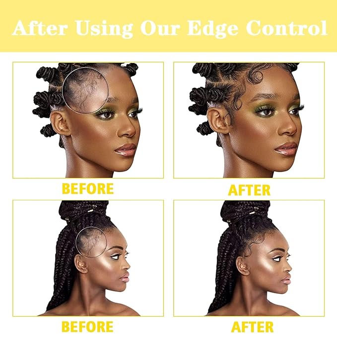 8.25 OZ Edge Control Wax for Women, Non-greasy Edge Smoother for Back Hair Extreme Hold Pack, Water-based Gel for All Hair Types, No Flaking, Extra Hold (Pineapple)