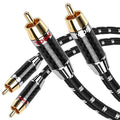 TODN RCA Cables Audiophile Male to Male Stereo Shielded HiFi OFC RCA Cable for Car Audio, Sub, Amp, Phono (3ft/1m, 1 Pair)