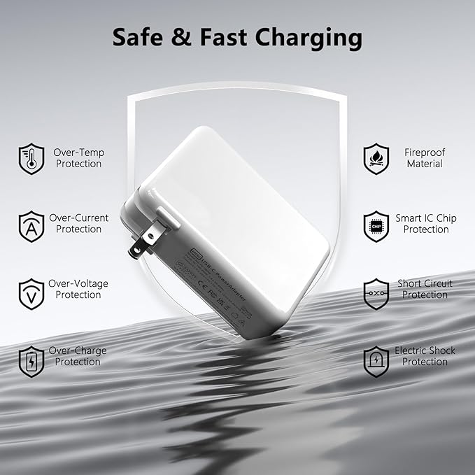 Mac Book Pro Charger - 280W, 2-Ports 140W USB C Fast Laptop Charger, Compatible with Mac Book Pro/Air 16 15 14 13 inch, M1 M2 M3 M4 Series and All USB C Device, with 6.6FT Type C & Magnetic 3 Cable