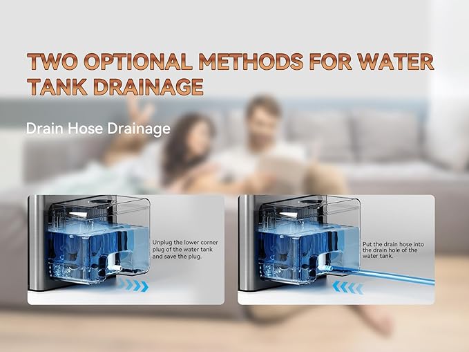 PTHRAOUTA Home Dehumidifier with Drain Hose, (950 sq.ft) 95oz Quiet dehumidifier for Bathroom Bedroom, with Air Reusable Filter Indoor deshumidificador for Basement RV Closet