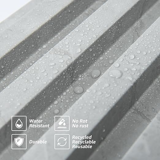 Art3d 8-Pack WPC Slat Wall Panel for Interior Wall Decor, Decorative Fluted Accent Wall Covering Panel for Living Room Bedroom TV Background Office, 96 x 6 Inch - Slate