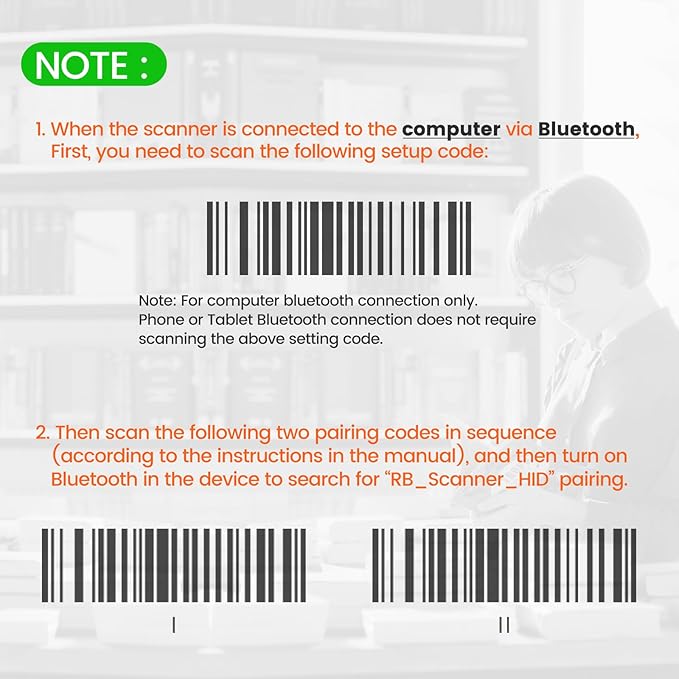 OBZ Mini Bluetooth Barcode Scanner, 2D Wireless Barcode Scanner, Versatile Portable Handheld USB 1D 2D QR Code Scanner Work with Mac OS, Windows, iOS, Android Tablet, Phone, PC, POS (Upgraded Version)