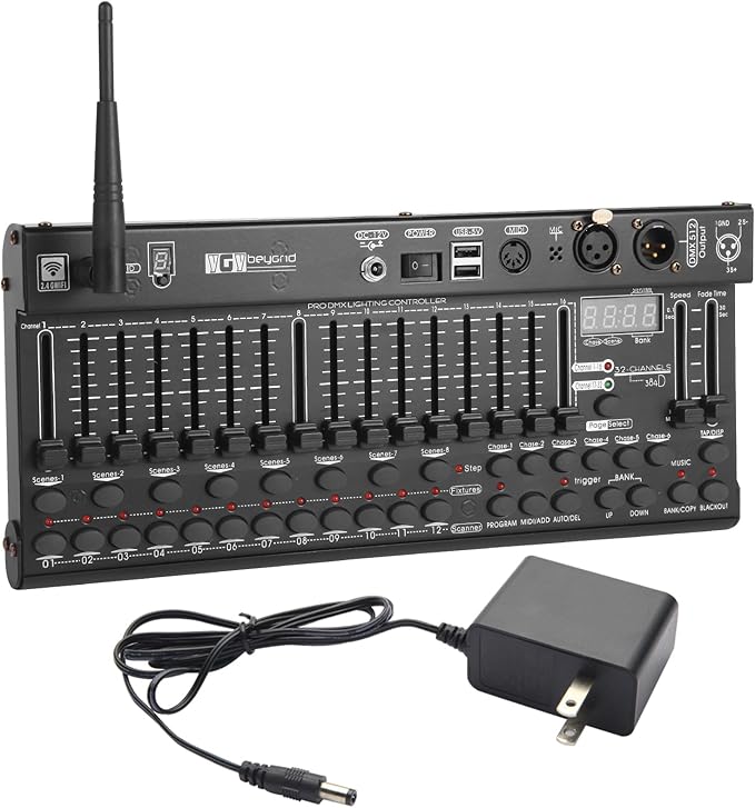 Ygybeyond Wireless DMX 384Controller,384-channel, DMX512, Controller, Dmx-384 Contooller, Stage Lighting Equipment & Accessorie For Dj, Ktv, Large Concert, DMX Light Controller (384 channel DMX-384)
