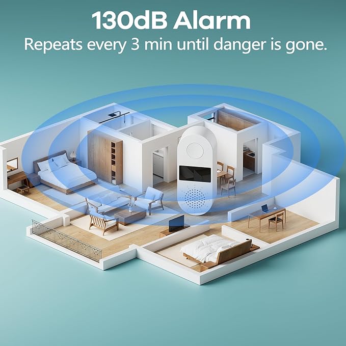 WiFi Water Leak Detector 4 Pack - Smart Water Leak Sensors with Tuya App Alerts, 130dB Loud Siren, 39" Extended Probe, Battery Powered, No Hub Required for Kitchen Bathroom Basement Laundry Room