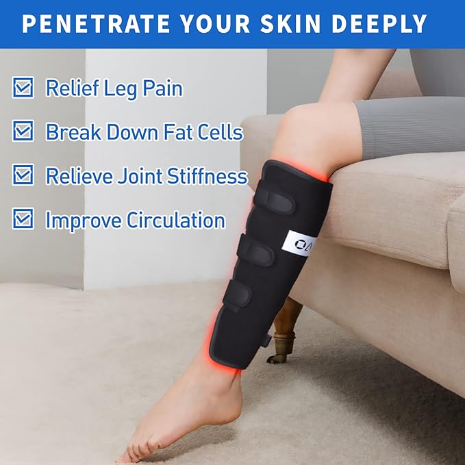 2022 New Red & Infrared Light Therapy for Leg 660nm & 850nm Near Infrared Light Wrap for Body Arm Calf Pain Relief & Muscle Recovery Home Use Deep Penetrate Therapy Device