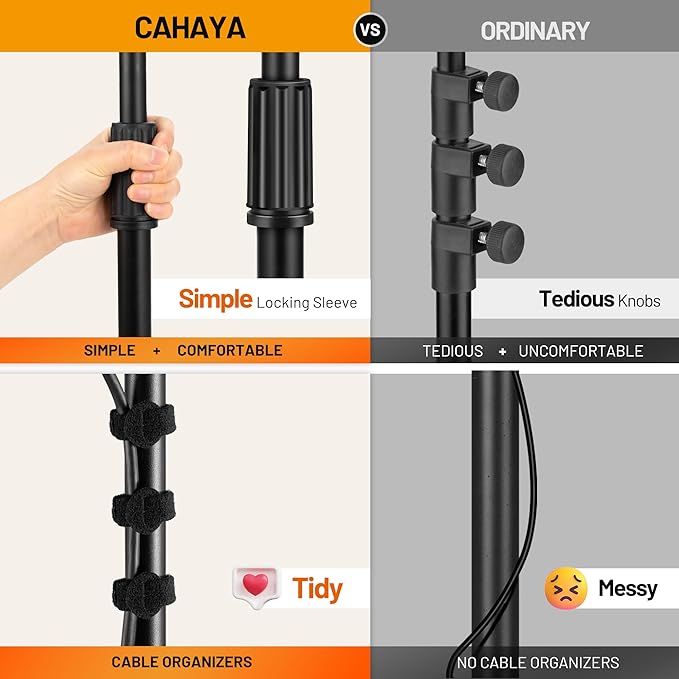 CAHAYA Projector Tripod Adjustable Height: 35.4to 51.2In Foldable Heavy Duty 360 Rotatable Multiple Uses Stand for Studio, Outdoor, Movie, Stage, Home