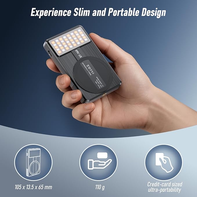Magnet Phone Light, 160 LED Dual Side Selfie Light Compatible with iPhone Magsafe, 3 Lighting Adjustment Modes, Selfie Lights for iPhone/iPad/Camera/Photography/TikTok/Vlog/Video/Zoom Calls