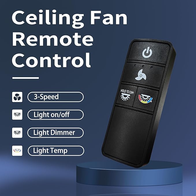TX028C-S Ceiling Fan Remote Control for Hampton Bay - 3 Speed, Light Dimmer Compatible with TX028C-S, A25-TX028C, A25TX028CS