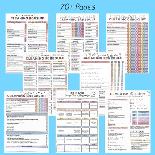 ADHD Cleaning Planner and Organizer, Spiral-Bound Home Management System with Daily, Weekly, Monthly Schedules, Chore Charts, Zone Cleaning Tasks, Laundry Checklist for Adults and Families