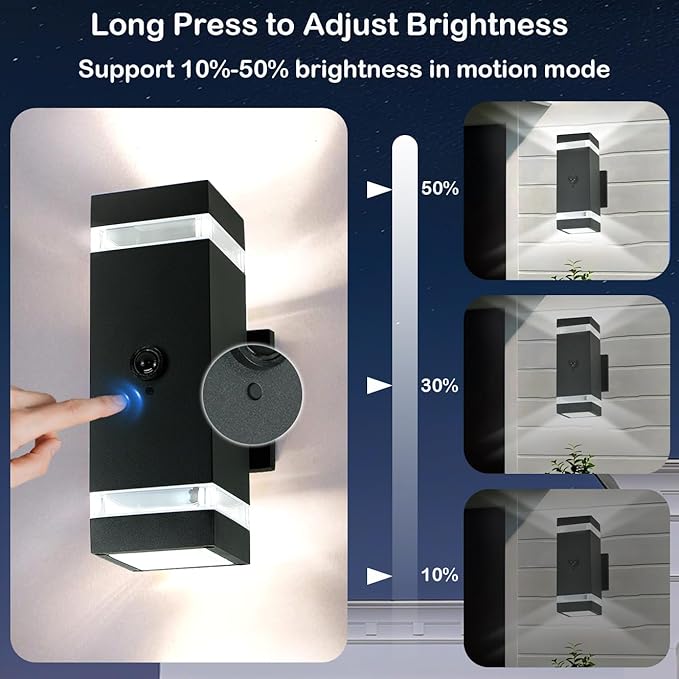 iYogaled Dusk to Dawn Motion Sensor Porch Light with 3 Lighting Modes, Modern Up Down Wall Sconce with GU10 Bulbs, Heavy Aluminum Exterior Light Fixtures for Entryway, Patio, Garage,ETL Listed