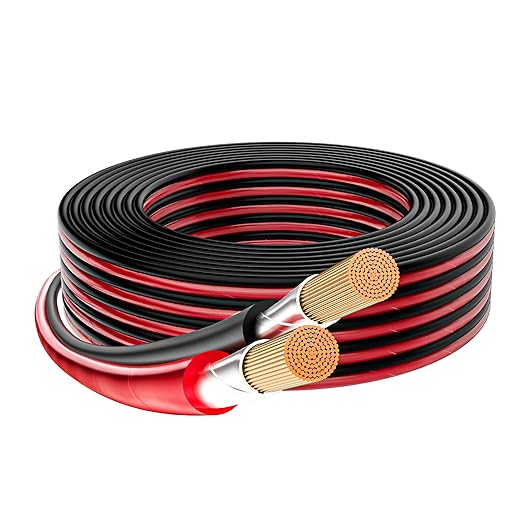 Mygatti 16/2 Gauge Speaker Wire 30FT, 16 AWG 2 Conductors OFC Pure Copper Electrical Red Black Cable for Car Speakers Stereo, Home Theater, Automotive Wire, Aluminum Foil Shield, Flexible Clear PVC