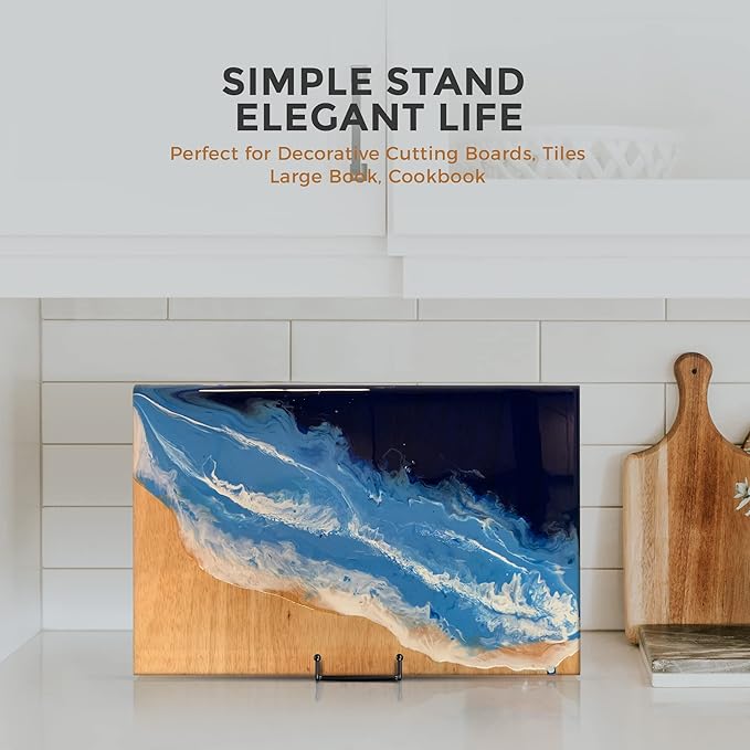 TR-LIFE 3 Pack 8 Inch Large Plate Stands for Display - Plate Holder Display Stand + Metal Frame Holder Stand for Picture, Book, Decorative Plate, Platter, Photo Easel
