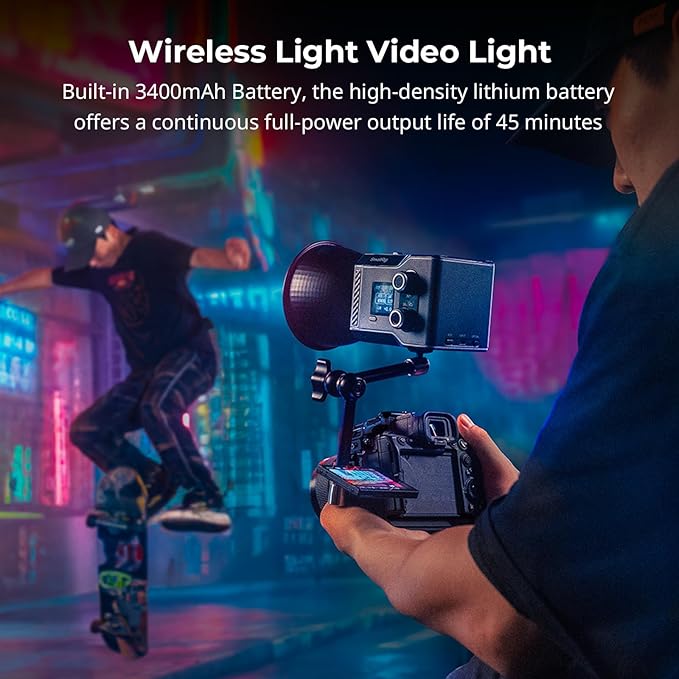 SmallRig RC 60C RGB LED Video Light, 3400mAh Battery 45min Runtime, APP Control, Potable Palm-Sized Continuous Output Lighting 2500-10000K, for Photography/Video/Studio, Powerbank Clamp Edition