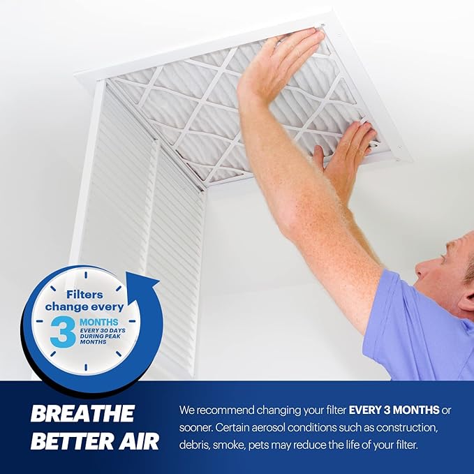 BNX TruFilter 14x18x1 MERV 13 (4-Pack) AC Furnace Air Filter - MADE IN USA - Electrostatic Pleated Air Conditioner HVAC AC Furnace Filters - Removes Pollen, Mold, Bacteria, Smoke