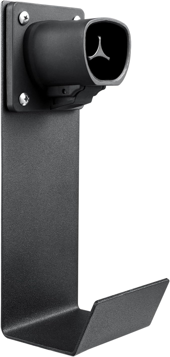 Lectron Tesla NACS Electric Vehicle Charger Nozzle Holster Dock & J-Hook for Cable Management - Tesla Charger Cord Organizer Compatible with Mobile Connector & Wall Connector