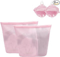 Guozcaray 2 Pcs laundry bag with handles mesh laundry bags washing machine laundry totes travel storage and sorting bag for Clothes laundry bag for delicates(Pink2N)