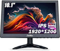JaiHo 10.1 Inch Small IPS Monitor 19201200 Resolution 60Hz HD Display Screen, 16:10 Portable With Built-in Speaker, HDMI for Gaming CCTV Security Camera Raspberry Pi PC