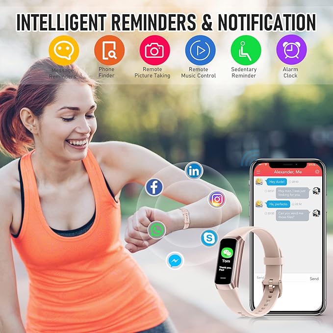 Fitness Tracker with 24/7 Heart Rate Blood Oxygen Sleep Monitor, 1.1" AMOLED Touch Screen Activity Tracker Smart Watches, IP68 Waterproof Step Counter Pedometer for Women Men