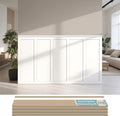 Art3d Premade Board and Batten Paintable Wainscoting Kit, MDF Accent Wall Panel for Kitchen Bedroom Living Room Home Decor Covers 189 x 54 in. Molding Trim Slat with Edge Strip