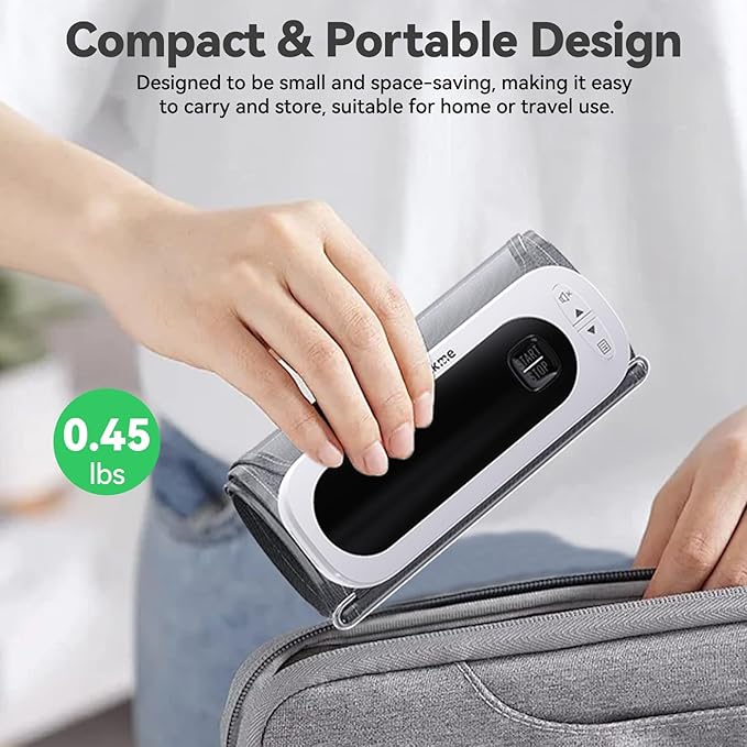 Checkme Rechargeable Blood Pressure Monitor, Automatic Upper Arm BP Machine, Large Clear Numbers, Voice Broadcast, 2-User Mode, 2x199 Memories, Large Cuff, Unlimited Cloud Storage via Bluetooth APP