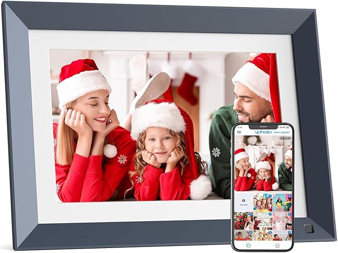 10.1" Digital Picture Frame Smart-Digital-Photo-Frame - 1920 * 1200 IPS FHD Touch Screen Digital Frame, Auto Rotate, 16GB Memory, Load Photos Videos from Phone via App or Email, for Mom