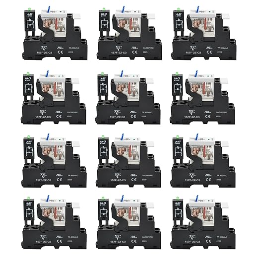 12 Pcs 8Amp Mini Relay Switch UL Listed DPDT with Test Button 24VDC 8Pin Socket Base with Indicator Light Relay Tester