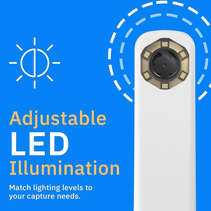True 1080p HD Intraoral Camera, Show and Capture High-Resolution Images and Video in Over a Billion Color Shades. Seamless Integration with 50+ Dental Imaging Suites Guaranteed.