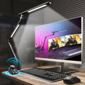 SANDROY VOLT Dual Light Source LED Desk Lamp - Clamp Mount Office Table Light with Knob Remote Control, Adjustable Brightness & Color Temperature, 5 Lighting Modes for Reading, Computer, DIY
