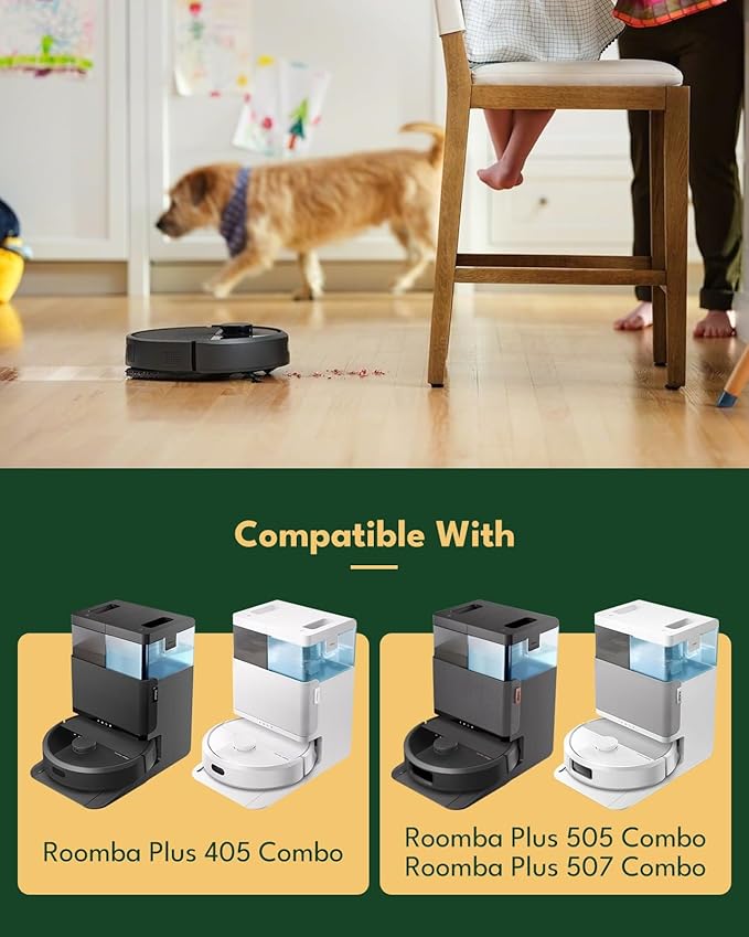 iRobacc Replacement Parts for iRobot Roomba Plus 405/505/507 Combo Robot : 1 Main Brush, 6 Side Brushes, 4 HEPA Filters, 6 Dust Bags, 6 Mop Pads, 1 Cleaning Brush，Accessories for roomba-24 Pcs