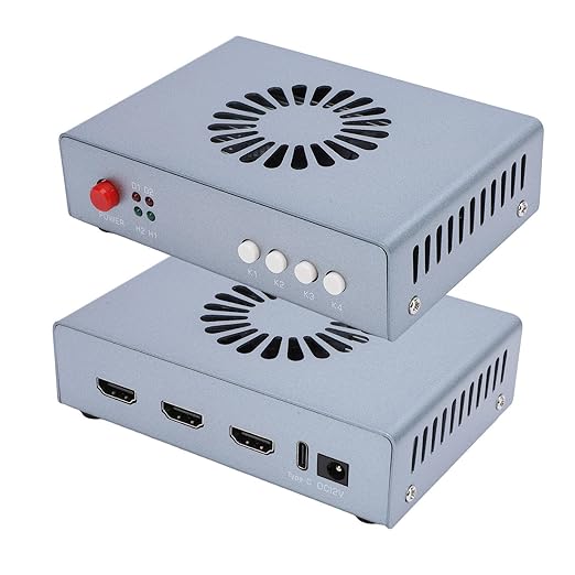 Zopsc DMA Fuser, HD Multimedia Interface Fuser, Overlay 2K 144Hz Display Synthesizer, Best for Financial Trading Rooms, Bank Data Centers, Emergency Control Centers (US Plug)