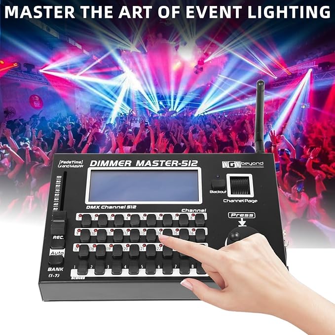 Ygybeyond Wireless DMX Controller, DMX512 Controller,512Channel,Stage Lighting Equipment & Accessorie For Dj, Ktv, Large Concert, DMX Light Controller (512 channel DMX-512)