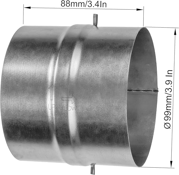 Draft Blocker 4'' Inch - Pack of 2 - Backdraft Damper - Draft Stopper - Backflow Preventer - Inline Fan Vent Deflector - One-Way Airflow Ducting - Dryer Duct Connector with Backdraught Flap