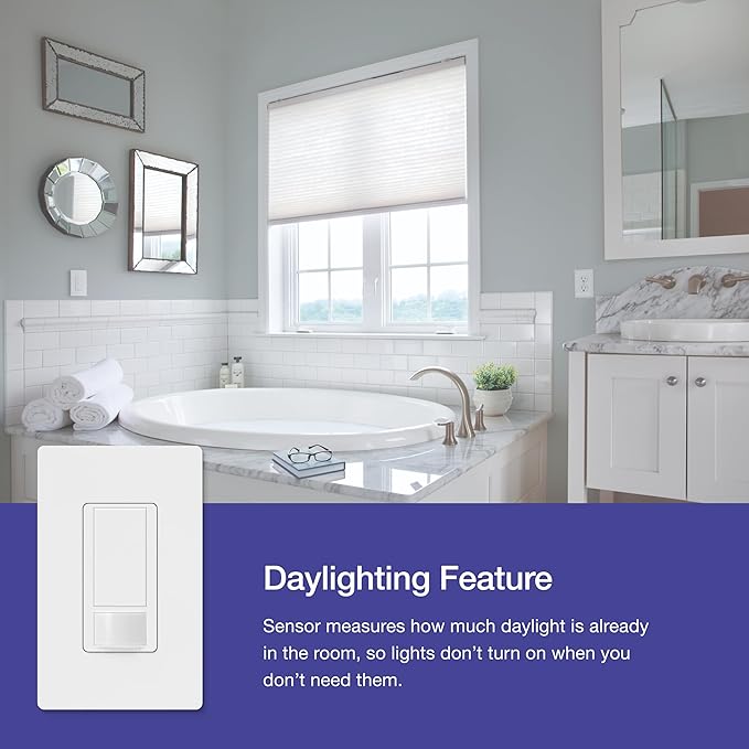 Lutron Maestro Motion Sensor Light Switch Indoor for Bathroom, Garage, Laundry Room, Closet, Occupancy Sensor Light Switch, Single-Pole, No Neutral, MS-OPS5M-GR
