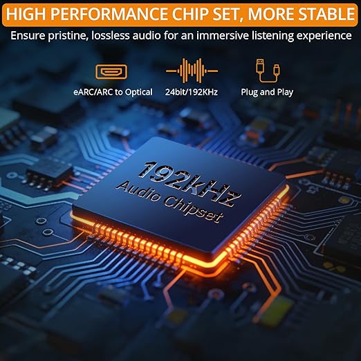 Neoteck ARC/eARC Audio Extractor, HDMI ACR Audio to Optical Extractor with Supports PCM 2.0, Dolby 5.1, DTS 5.1, 24bit/192kHz, Plug and Play, Suitable for TV, Home Cinema & Legacy Audio Systems