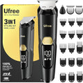 Ufree 3-in-1 Beard Trimmer Kit, Men's Electric Razor Shaver for Mustache, Professional Hair Trimmer, Type-C Rechargeable Clippers, Waterproof Body Grooming, Birthday Valentines Gifts for Him