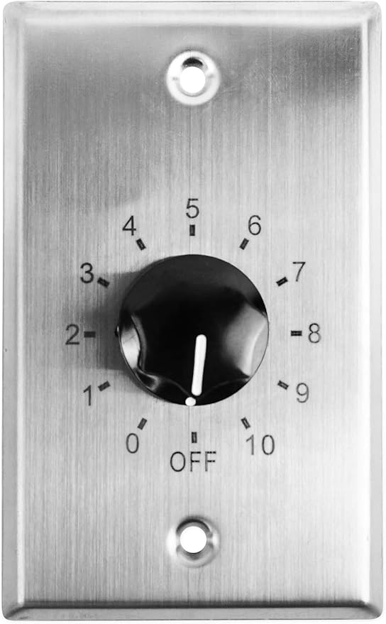 Rockville VOL70100 100W Wall Volume Controller 70V/100V, Stainless Steel Frame, Precise 12-Step Control, Easy Euro-Block Install, for Commercial Audio Systems