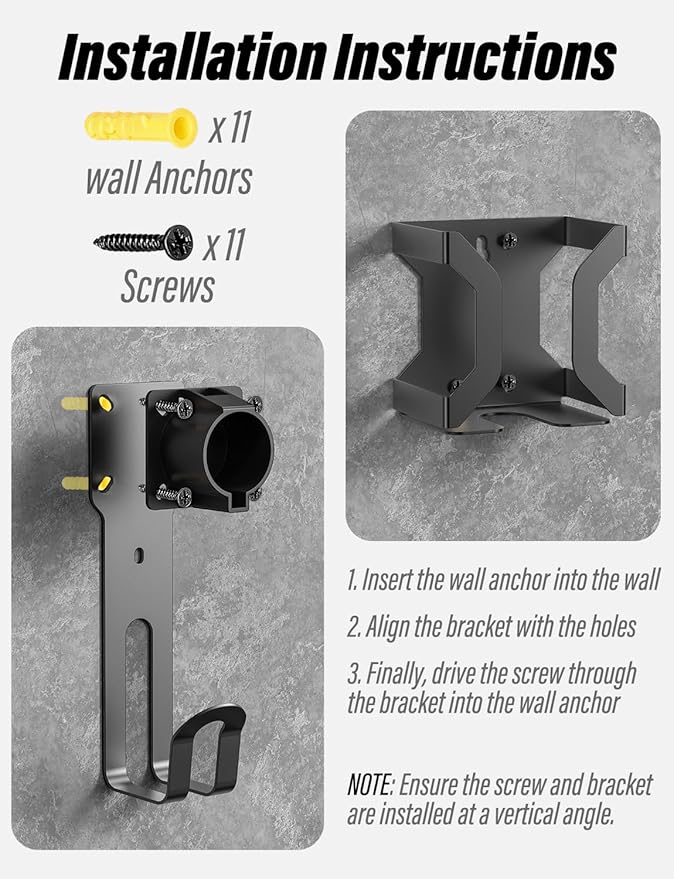 BMZX EV Charger Holder J1772, Wall Mount Kit for Electric Car Charger | Heavy-Duty Stainless Steel | SAE J1772 Compatible | Includes Nozzle Holster Dock & J-Hook