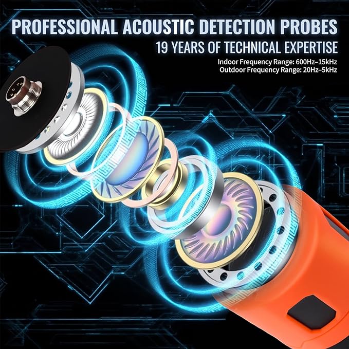 PQWT 125C Water Leak Detector, Indoor & Outdoor Underground Water Pipe Leak Detection Measurement Depth 9.84ft/3m