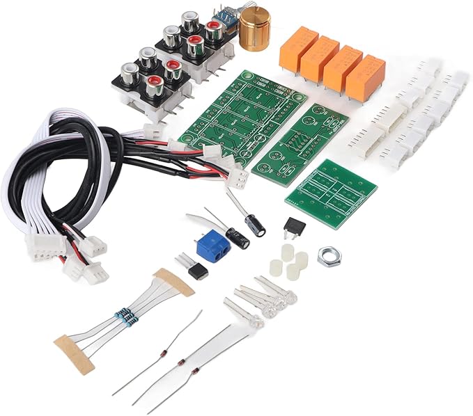 Switching Relay Audio Input Audio Input Switch Module, 4 Way AudioSwitch Board Switch Module,4 Way AudioSwitch Board Kit,Audio Input Switch Relay Module DIY Switching Board 4
