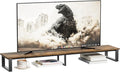 aboxoo 59" Large TV Riser Stand for 32-75 Inch TV, TV Shelf with Steel Legs, Tabletop TV Riser for Home Living Room, Study Office (Brown)