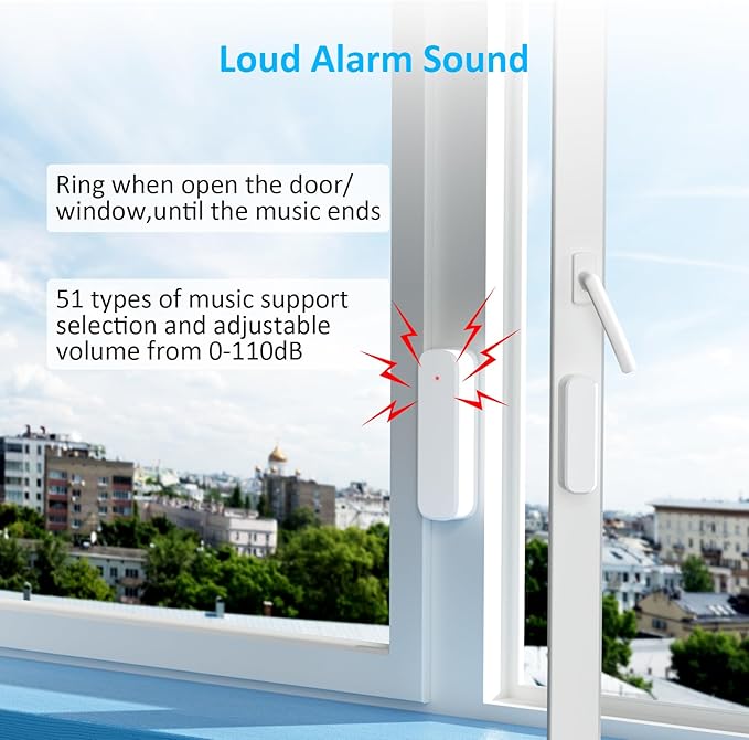 Wireless Door Chime for Business Entering, Door Open Alarm for Kid/Toddler Home Safety (500ft Range 51 Ringer) Door Dinger Buzzer Alert, 2 Receivers +1 Sensor